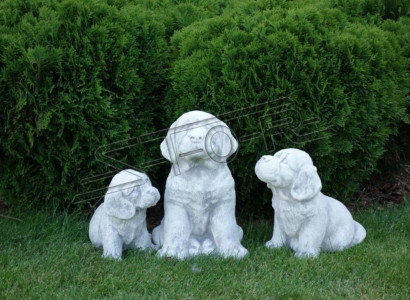 Garden Decoration Dog Patio Stone Figure Figurines Decorative White Statue